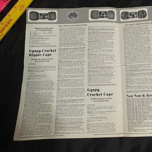 Vintage 1970s Jack Frost Crochet Cape and Hat Patterns - - Picture 5 of 6